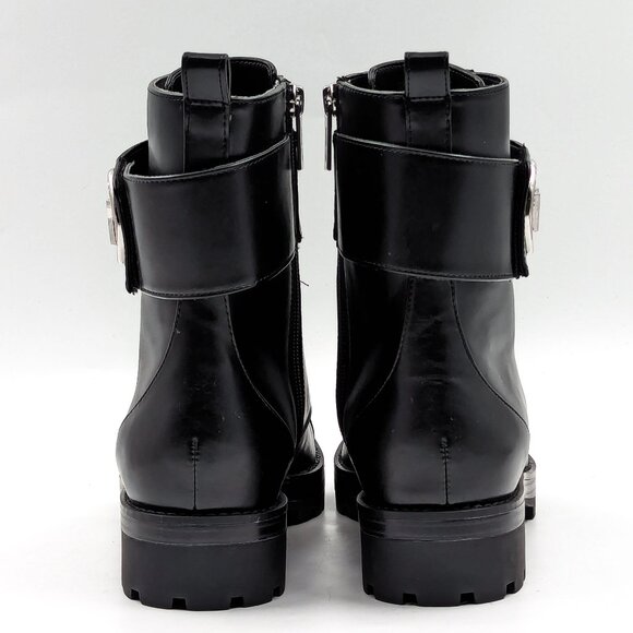 Michael Kors Women Tatum Vegan Black Leather MK Logo Combat Boots size 11 - Picture 3 of 12